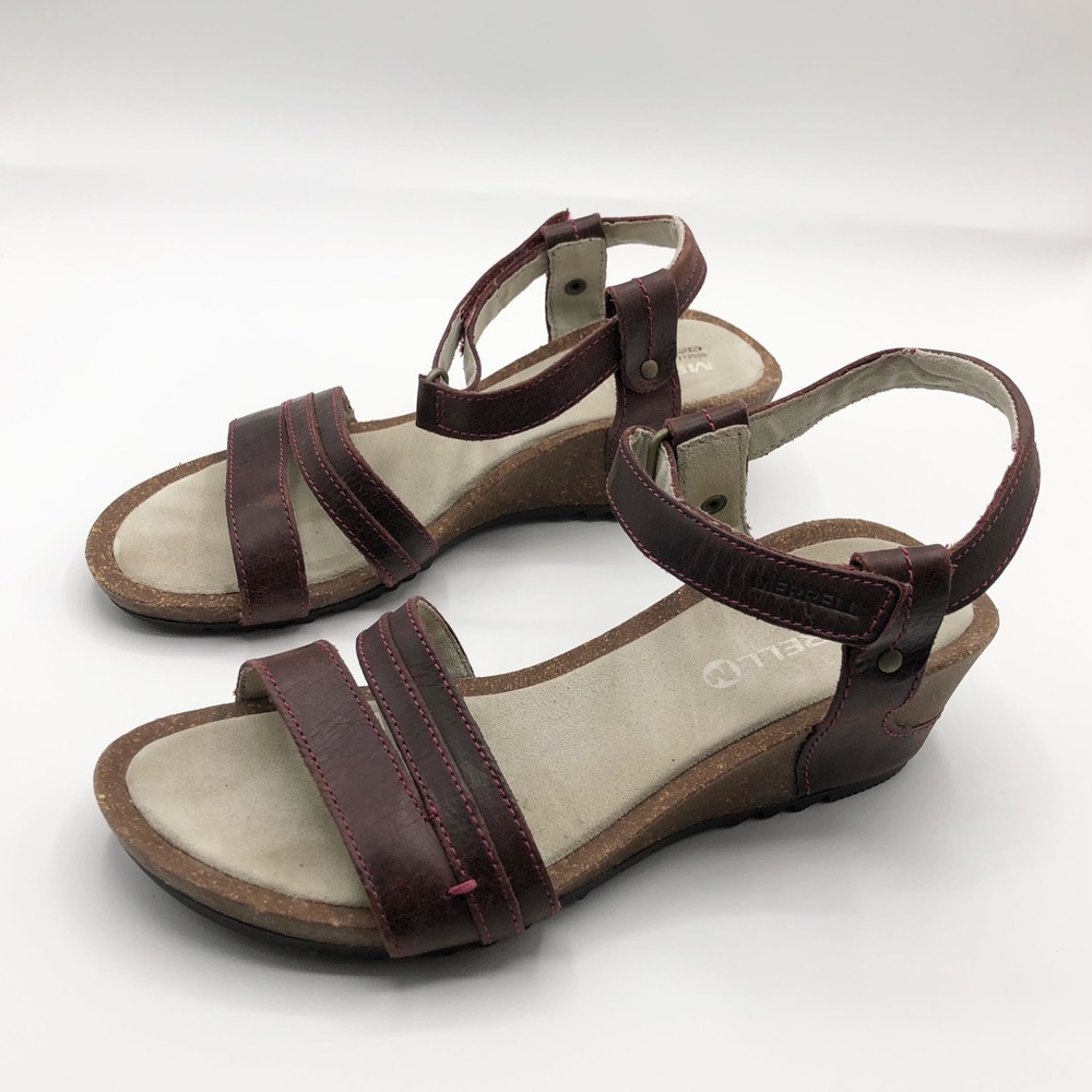 Merrell Deep Purple Leather Comfort Wedge Sandals Women’s Size 6